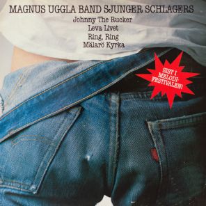 Skivomslag till Magnus Uggla band sjunger schlagers